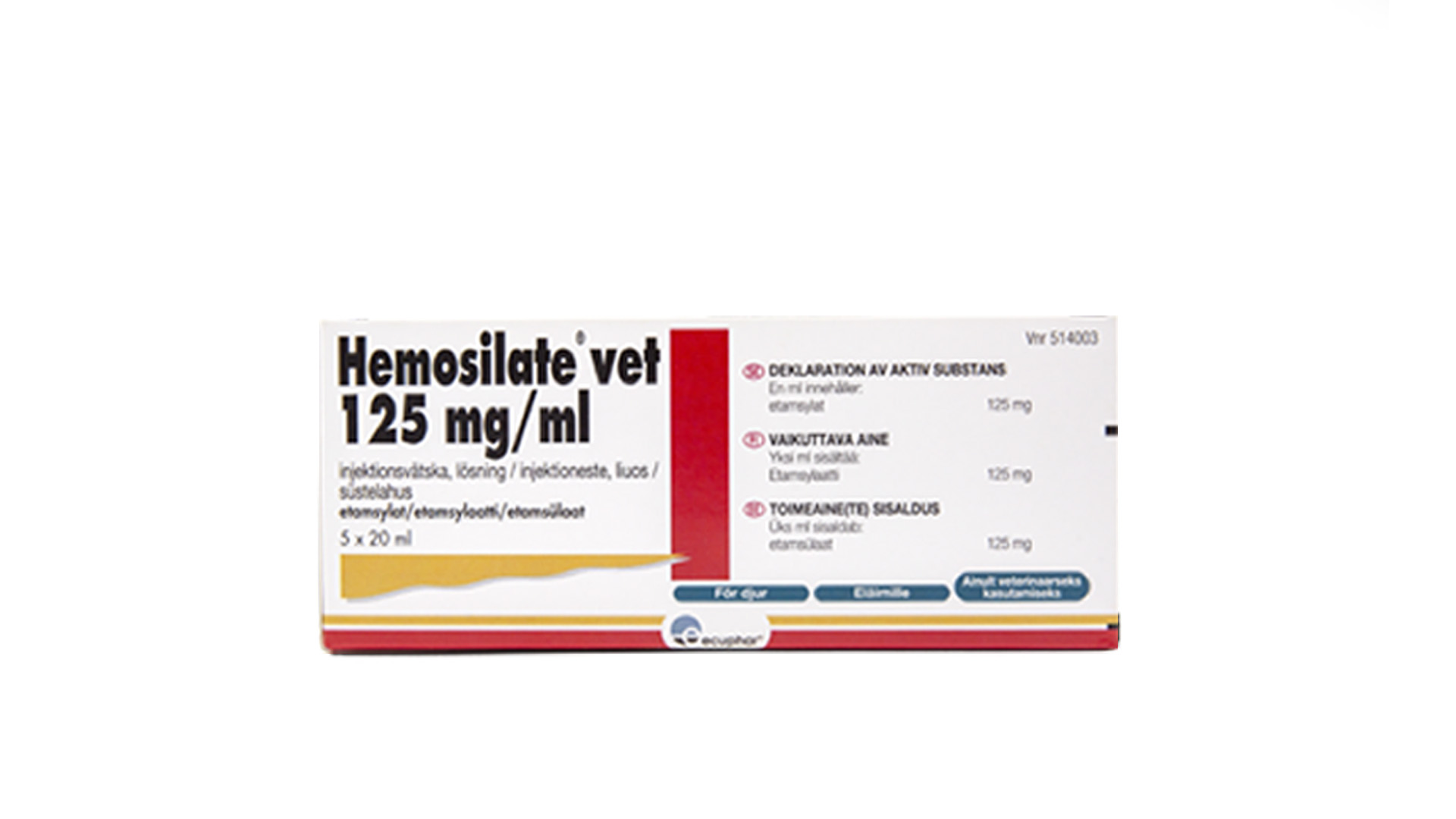 Hemosilate vet 125mg/ml , box 5x20ml